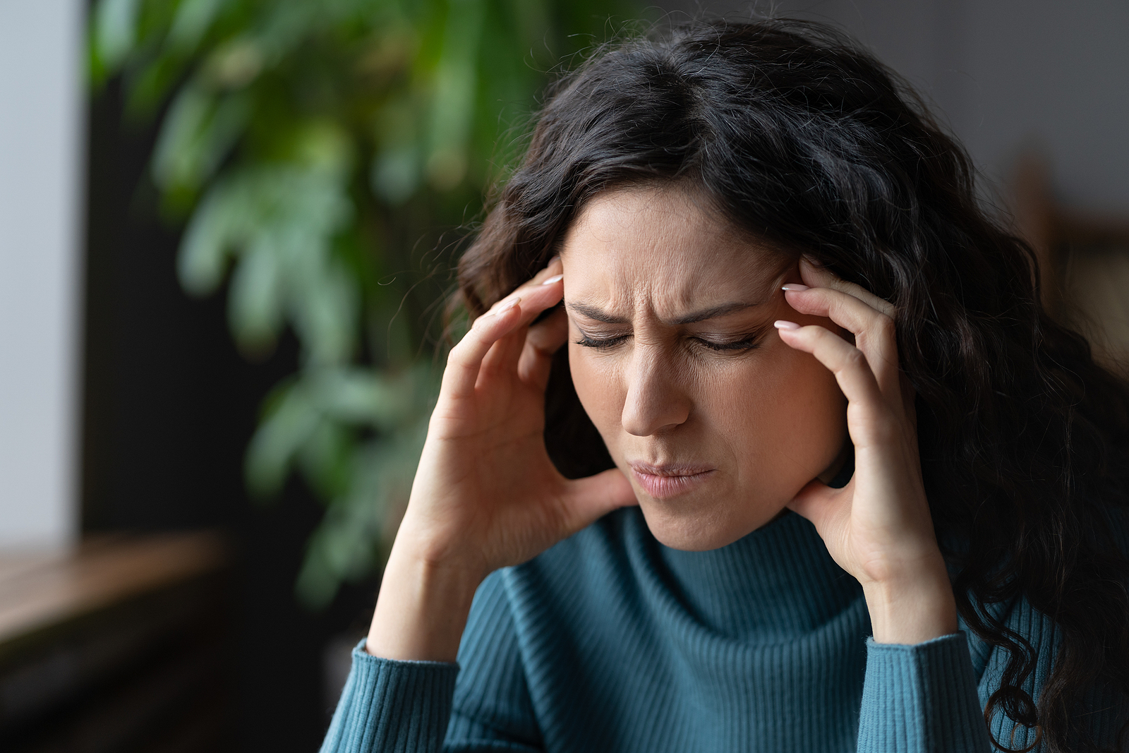 Tired Stressed Businesswoman Suffer From Dementia Hearing Loss